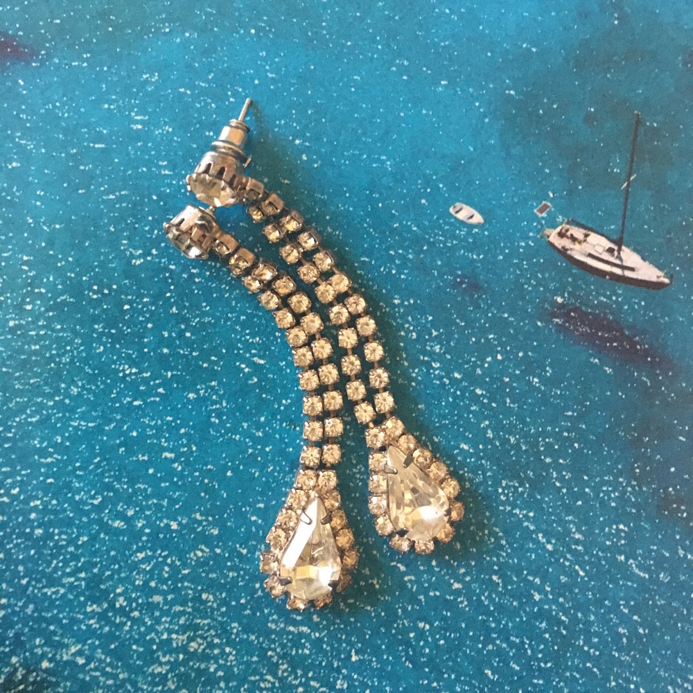 Drop Rhinestone Earrings